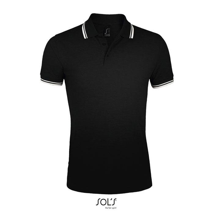 Polo personnalisable Homme 200g - PASADENA noir / blanc